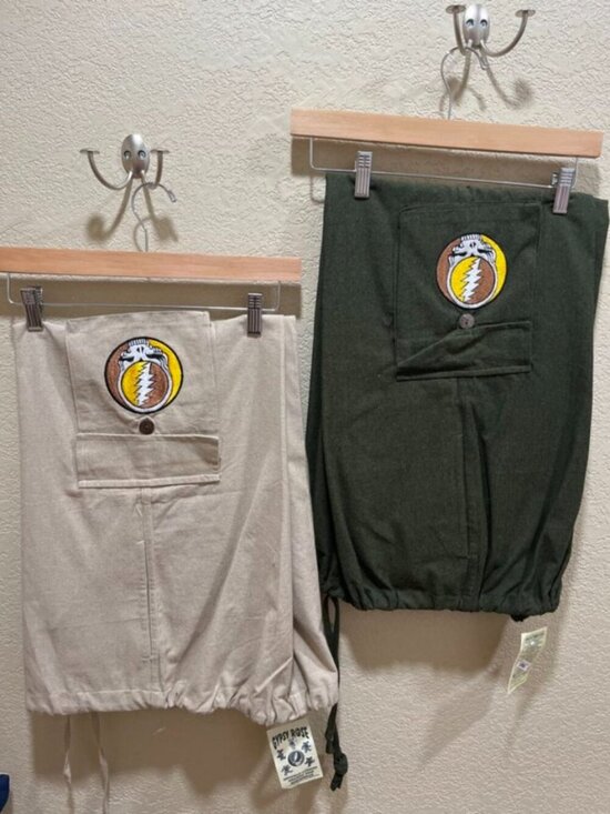 Gypsy Rose Pants - Cotton Drawstring Waist Cargo Pants Unisex with SYF Embroidered Pocket - NWT